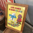 画像1: 80s Peyo Smurf Vintage Poster "LOVE COMES IN MANY COLORS" (1)
