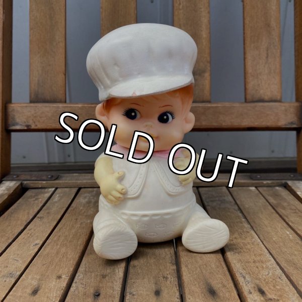 画像1: 60s Iwai Co., Ltd White Baby Squeak Doll (1)