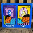 画像1: 70s Playskool / Sesame Street Wood Frame Puzzle "Night & Day" (1)