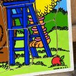画像4: 80s Playskool / Sesame Street Wood Frame Puzzle "Big Bird & Mr. Snuffleupagus" (4)
