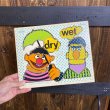 画像7: 70s Playskool / Sesame Street Wood Frame Puzzle "dry & wet" (B) (7)