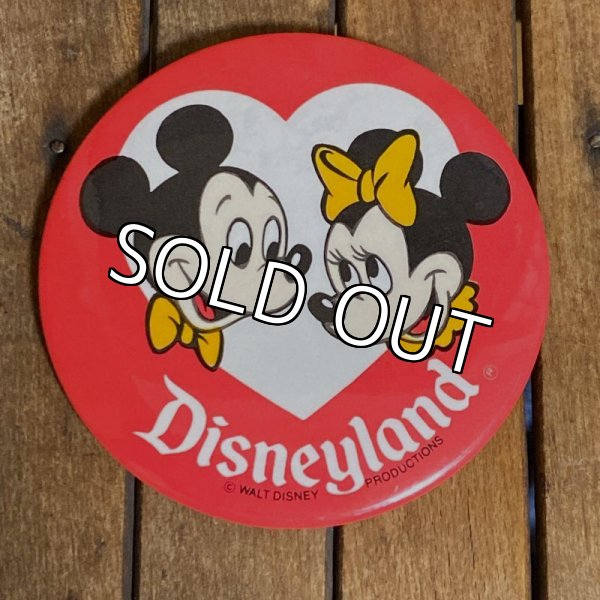 画像1: 70s-80s Disneyland Pinback "Mickey Mouse & Minnie Mouse" (1)