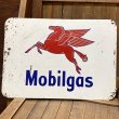 画像1: 1940s Mobilgas Single-sided Tin Station Sign (1)