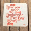 画像2: 1970's-80's Budweiser Vintage Coaster (2)
