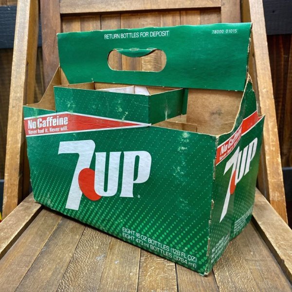 画像1: 1980's-90's 8-Pac bottles Cardboard carrying case "7up" (1)