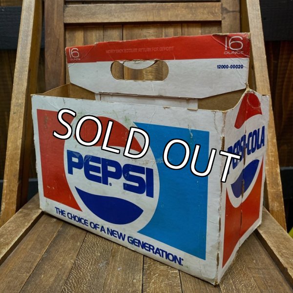 画像1: 1970's-80's 8-Pac bottles Cardboard carrying case "Pepsi" (1)