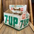 画像1: Vintage 6-Pac bottles Cardboard carrying case "7up" [JUNK item] (1)