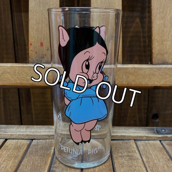 画像1: 1973s PEPSI COLLECTOR SERIES Glass "Petunia Pig" (1)