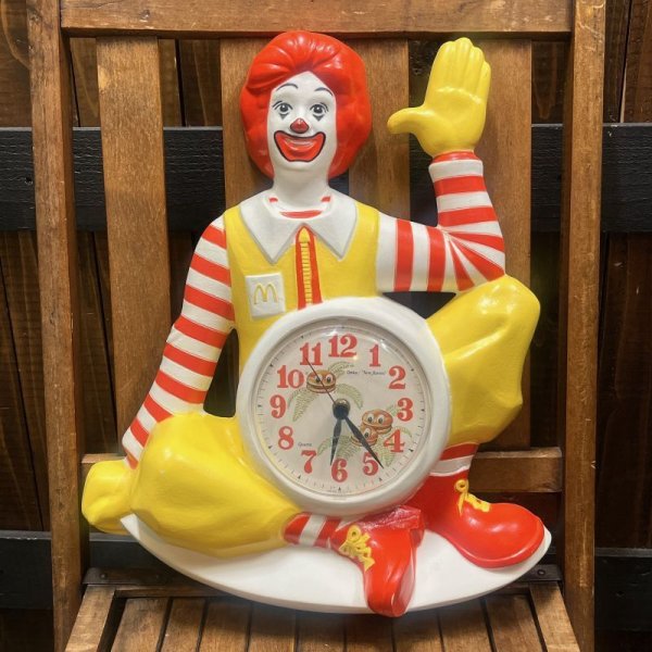 画像1: 1981s McDonald's / Wall Clock "Ronald McDonald" (1)